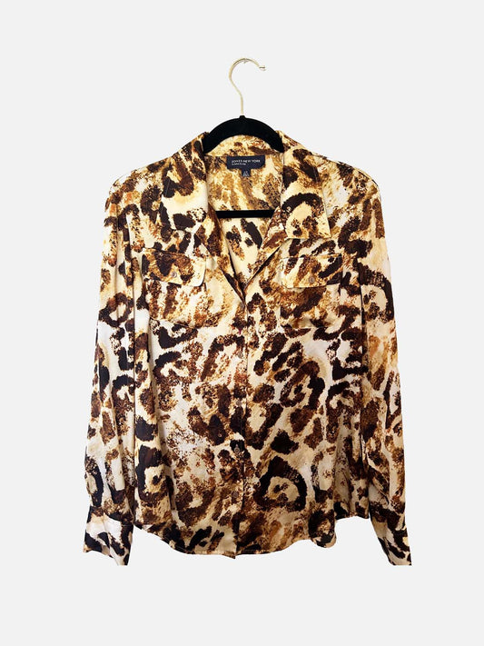 Brown and Gold Zebra Print Blouse