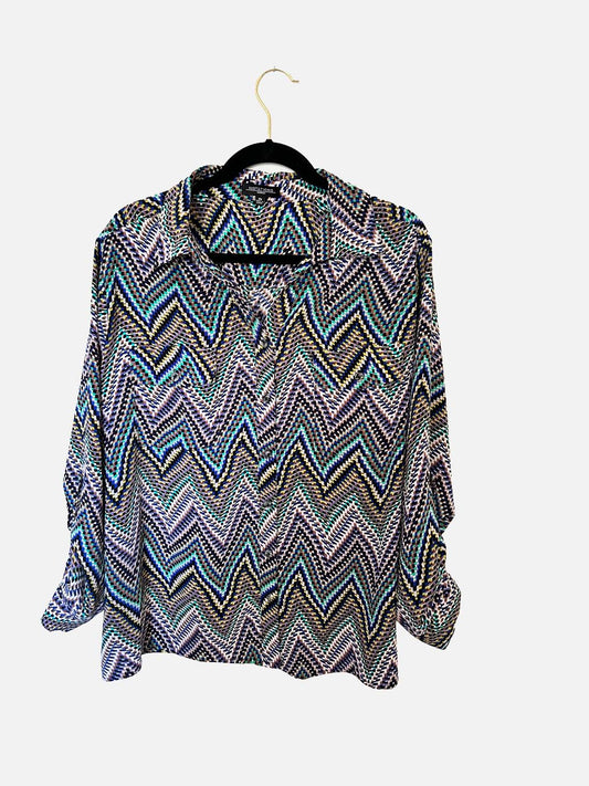 Multi Color Printed Button Down Shirt